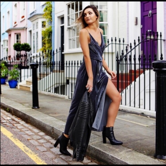 free people spliced velvet maxi dress